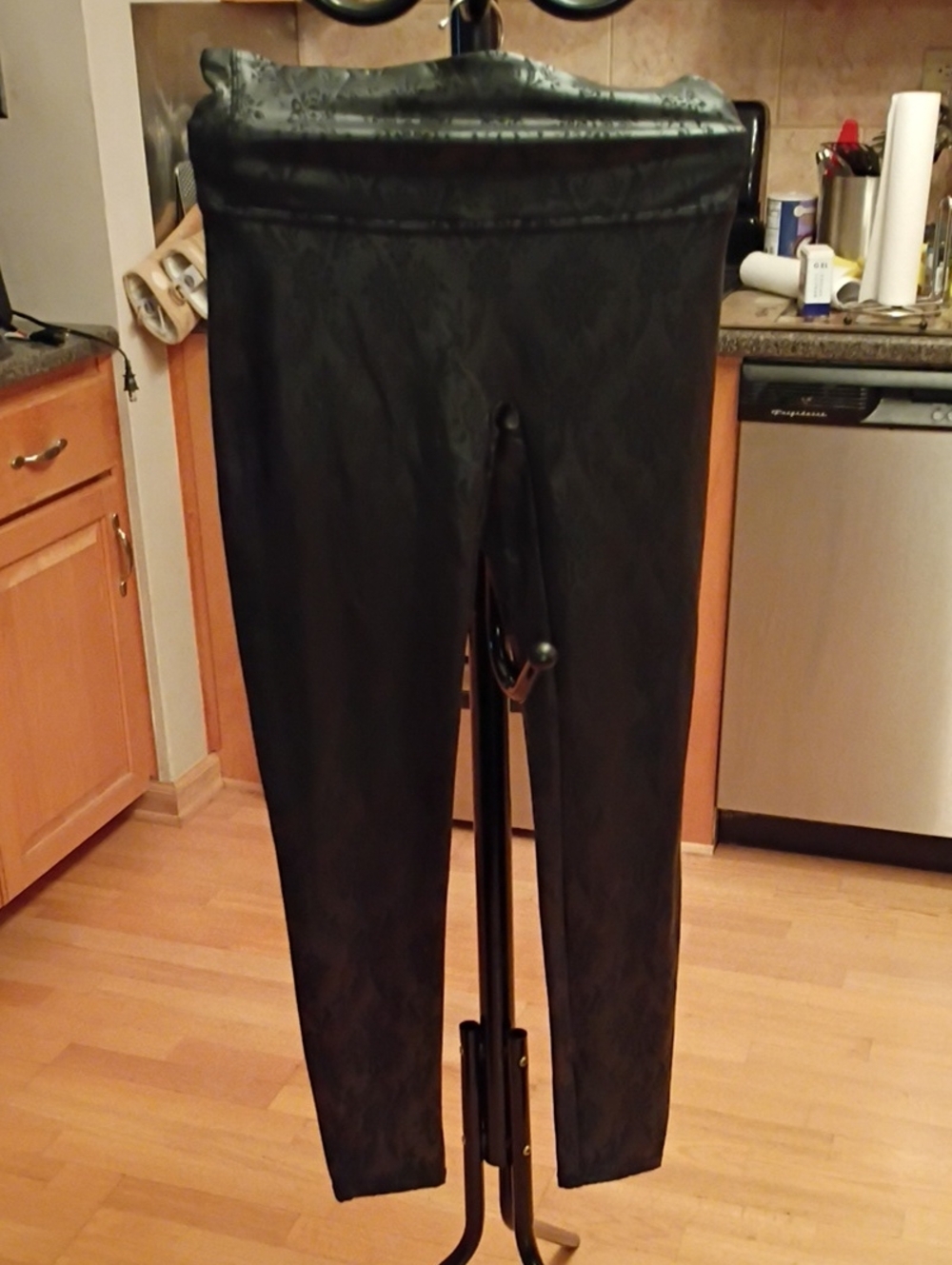 SPANX Black Jacquard High-Waist Leggings